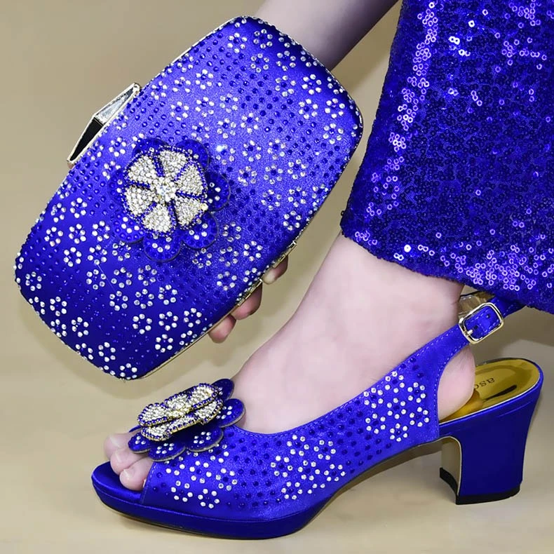 royal blue dress with red shoes