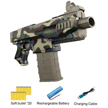 Открытый Электрический взрыв мягкий пуля пистолет костюм для Nerf с 20 шт пули пистолет Модель игрушечных пистолетов для мальчиков