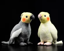 18cm pequena vida real amarelo cockatiel brinquedos de pelúcia papagaio extra macio pássaros de pelúcia brinquedo animal presentes de natal para crianças