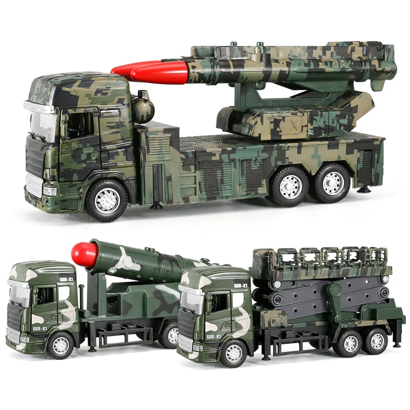 

21cm Sound & Light Military Trucks Model Pull Back Alloy Diecast Vehicle Educational Collectible Toy Cars for Boys Children Y182