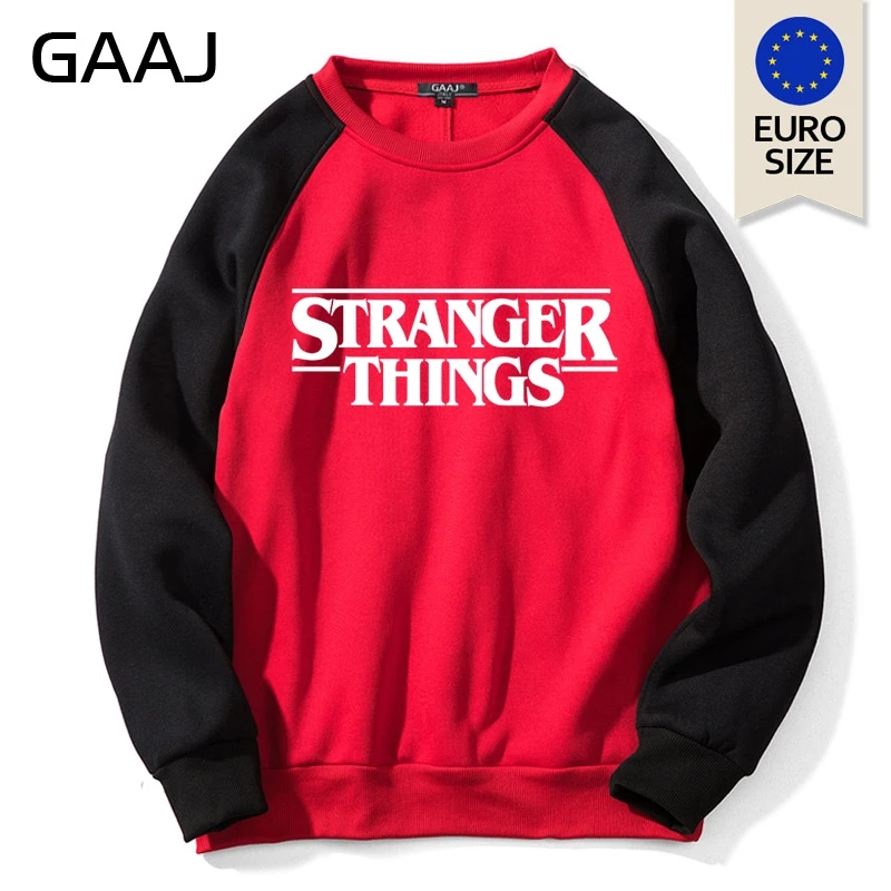 Raglan Red Странные Вещи толстовка мужская ЕВРО США Размер Harajuku спортивная одежда пуловер флис хип хоп размера плюс уличная одежда толстовки мужские - Цвет: Raglan Red