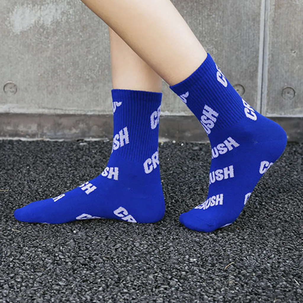 Хлопковые рождественские носки, женские короткие носки, уличная мода, с буквенным принтом, хлопковые носки, 9 цветов, носки, Chaussette Femme