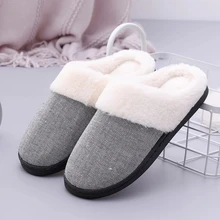 ASIFN/мужские тапочки с мехом; зимние домашние тапочки из хлопка и льна; парные женские тапочки; теплые плюшевые бархатные Тапочки; Chinelo Masculino