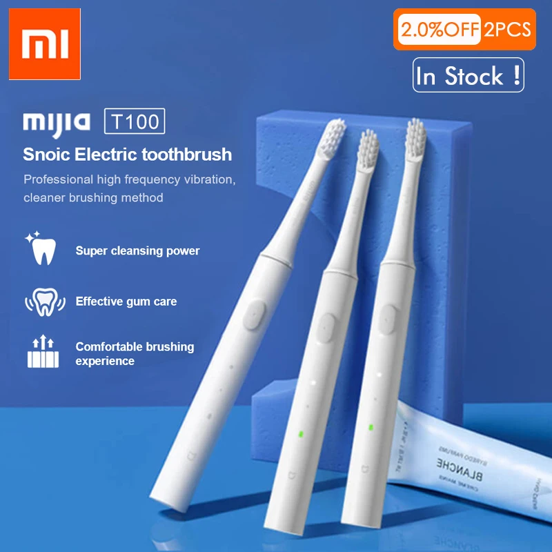 Original Xiaomi Mijia T100 Mi Smart Electric Toothbrush 2 Speed Sonic Whitening Oral Care Zone Reminder | Электроника