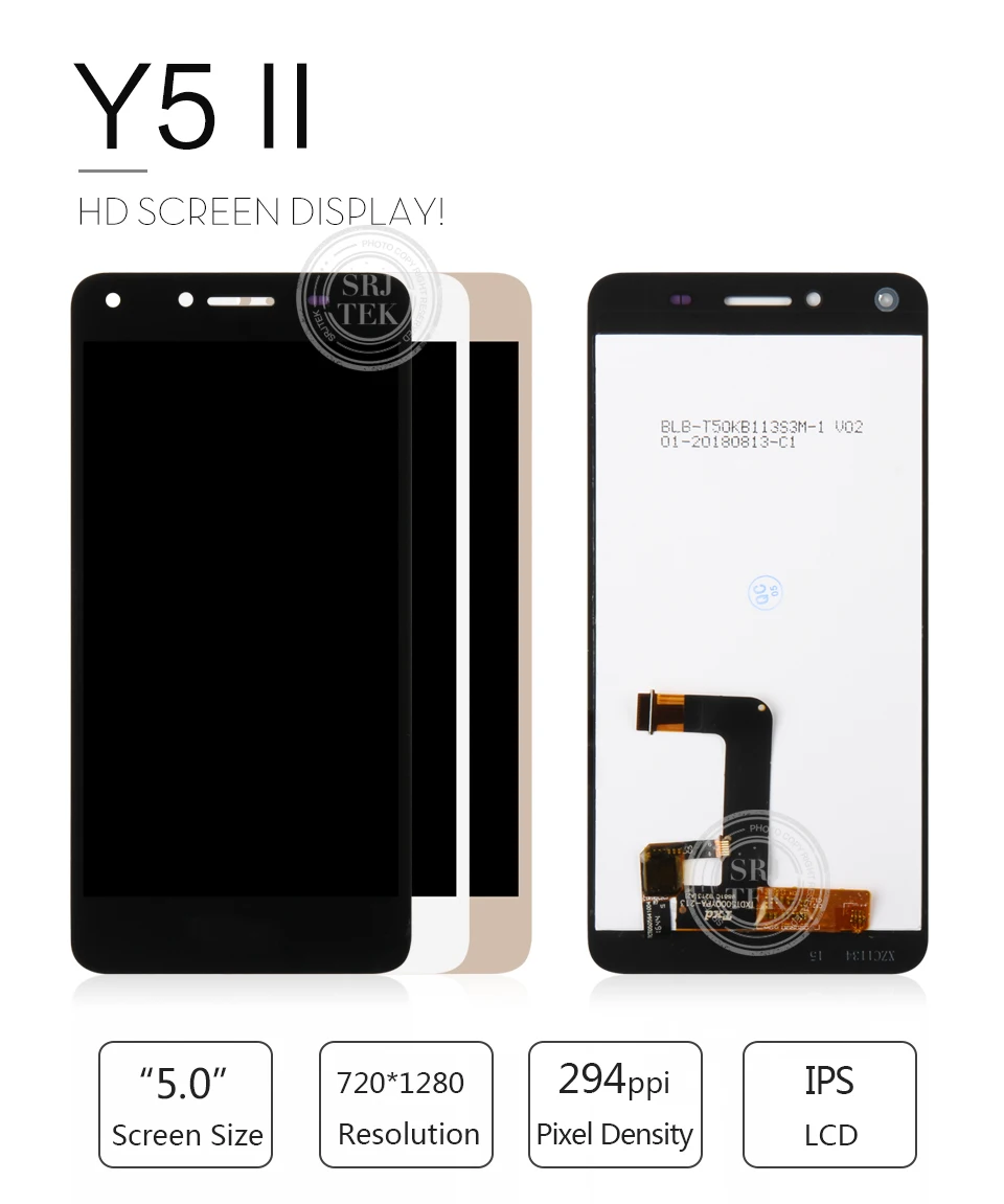 SRJTEK 5,0 для huawei Y5 II Стеклянный ЖК-дисплей сенсорный экран матрица дигитайзер сенсор с рамкой для huawei Y5 2 ЖК-UN-L23 CUN-L03