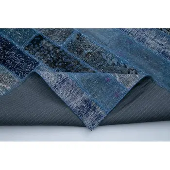 

205x305 Cm Blue Handmade Modern Patchwork Rug-7x10 Ft