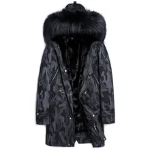 Мужская шуба из натурального меха норки, подкладка из лисьего меха, воротник с капюшоном из натурального меха, парка размера плюс, зимняя мужская куртка Casaco 3477 YY862