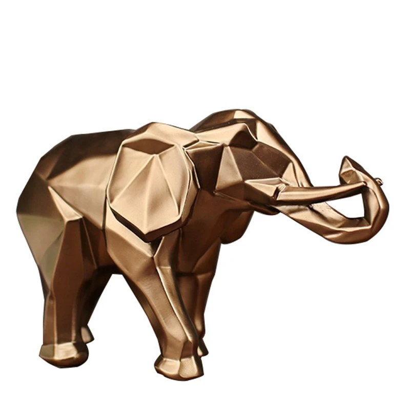 

Gold Modern Geometric Gold Elephant Resin Home Decoration Accessories Crafts Statue Ornament