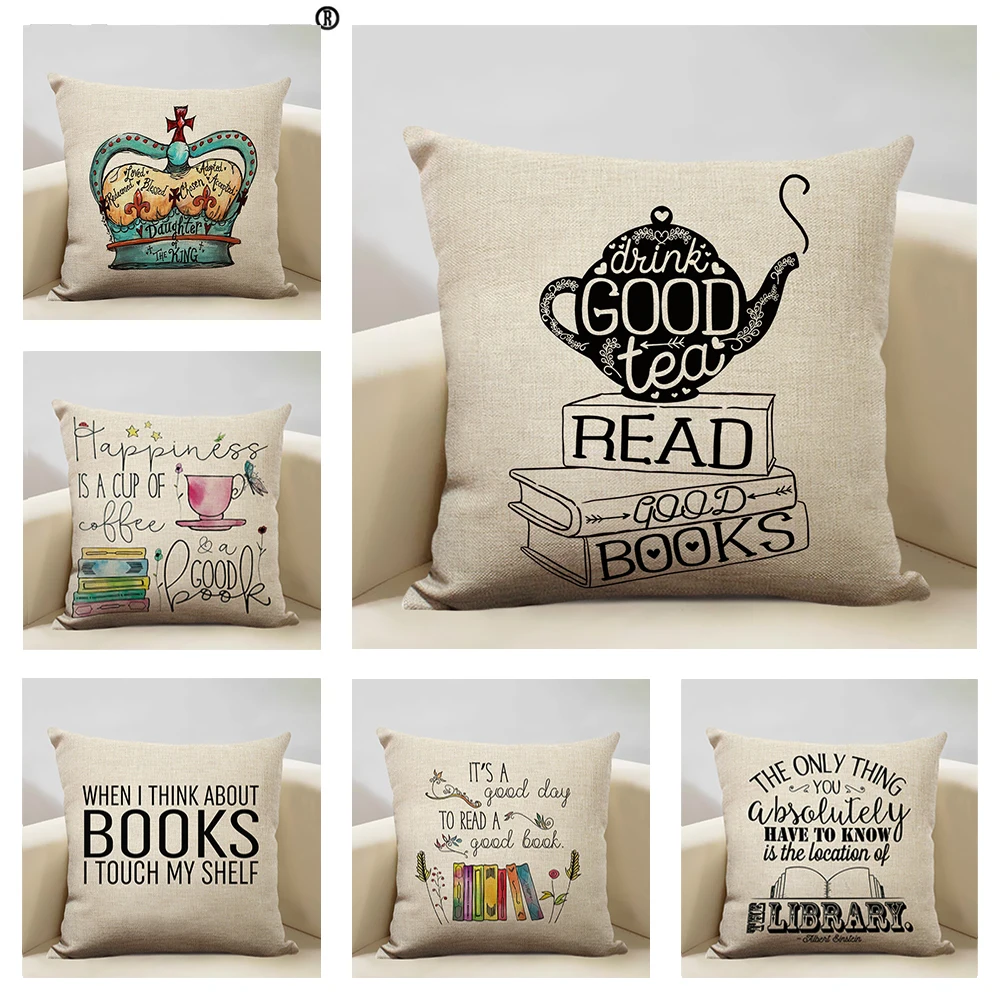 

Sofa Pillowcase Beautiful Life Gorgeous Words Enjoy Time Bedroom Study Decoration Cushion Cover 45x45cm Linen Pillow