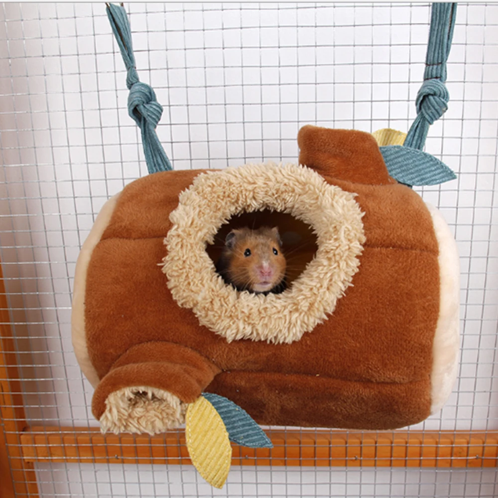 

Mini Animal Winter Warm House Rabbit Cage Soft Hamster Pad Bed Nest hanging fleece bed swing bag for candy gliding soft pig