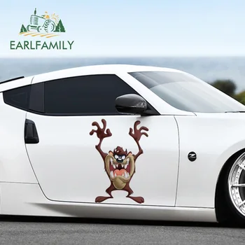 

EARLFAMILY 43cm x 30.8cm Cartoon Tasmanian Devil Decal Car Side Stickers Graphics Vinyl Decals Car Wrap Vinyl Film Car Stickers