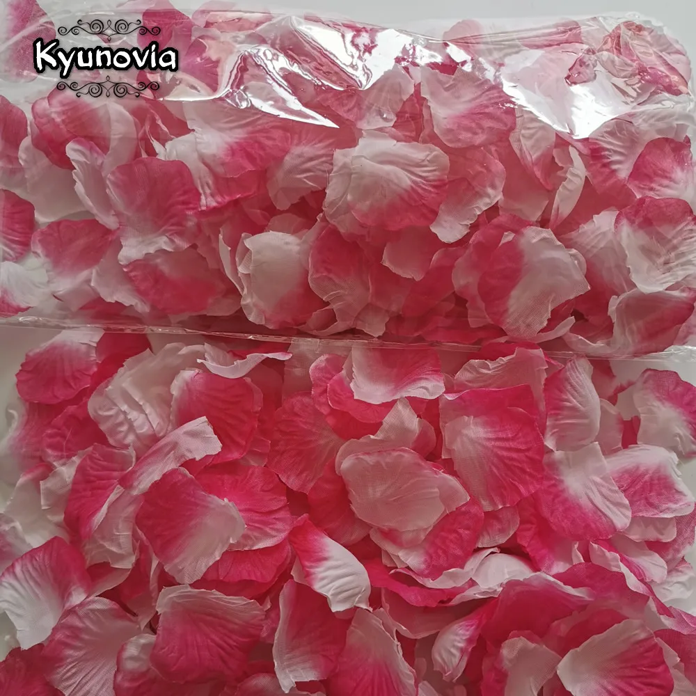 Kyunovia, 1000 шт, полиестовые лепестки роз, Petalos De Rosa, свадебные украшения, искусственная ткань, Свадебные лепестки роз BY42