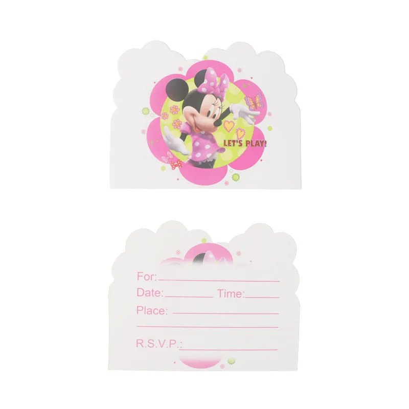 Disney Cartoon Figures Minnie Mickey Children's Birthday Party Set Disposable Party Tableware Candy Box Tablecloth Gift Bag 2A08