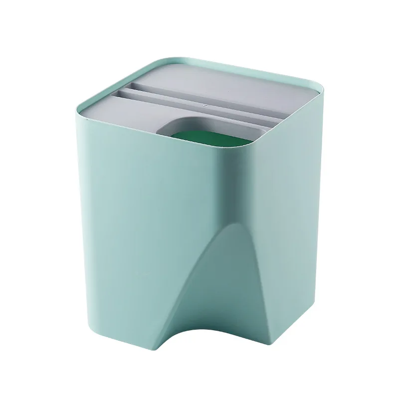 Kitchen Trash Can Stacked Sorting Trash Bin Recycling Bin Household Dry And Wet Separation Waste Bin Rubbish Bin for Bathroom - Цвет: A 16L