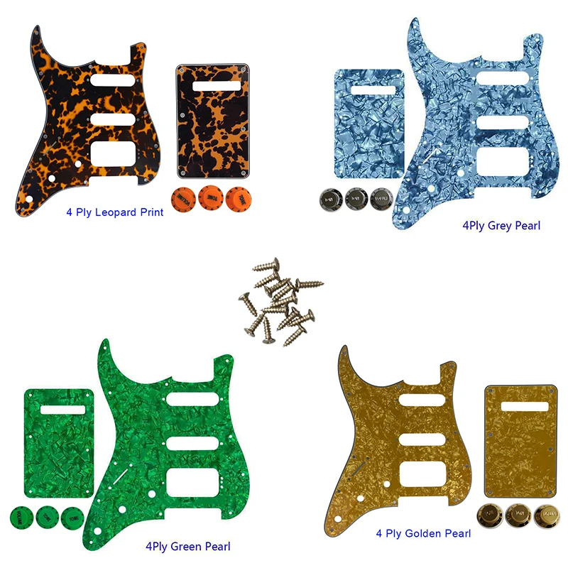 

Xinyue Guitar Parts -For US Fd Left Handed 11 Screw Holes MIM Start SSH Humbucker Guitar Pickguard & Back Plate & Control Knob