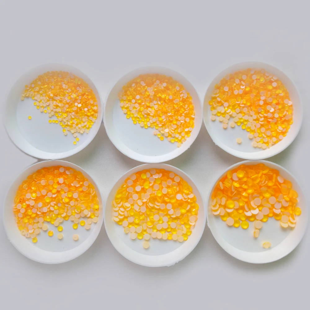 Yellow Новое поступление, модные маленькие свежие Стразы для дизайна ногтей, флуоресцентные круглые, не нагревающиеся, для украшения ногтей, хрустальные - Цвет: Yellow