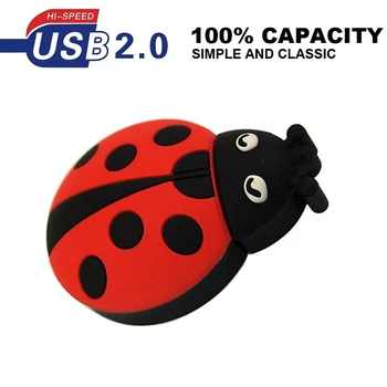 

Cute ladybug usb flashdrive usb 2.0 pendrive 128mb memory disk 64gb 32gb usb flash student gift usb flash drive free shipping