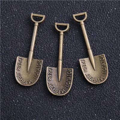 Antique Bronze 8 шт. 15*45 мм винтажные Подвески кулон в виде лопаты три цвета для браслетов и колье DIY изготовление металлических украшений - Окраска металла: Antique Bronze