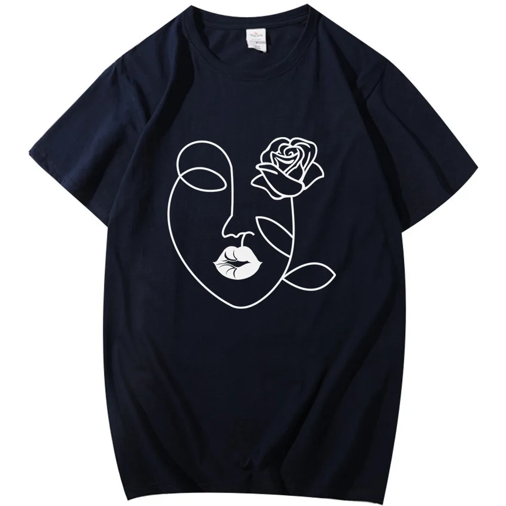 

Art fashion abstract print T-shirt woman aesthetic clothes summer casual women's t-shirt short sleeve ladies tops present