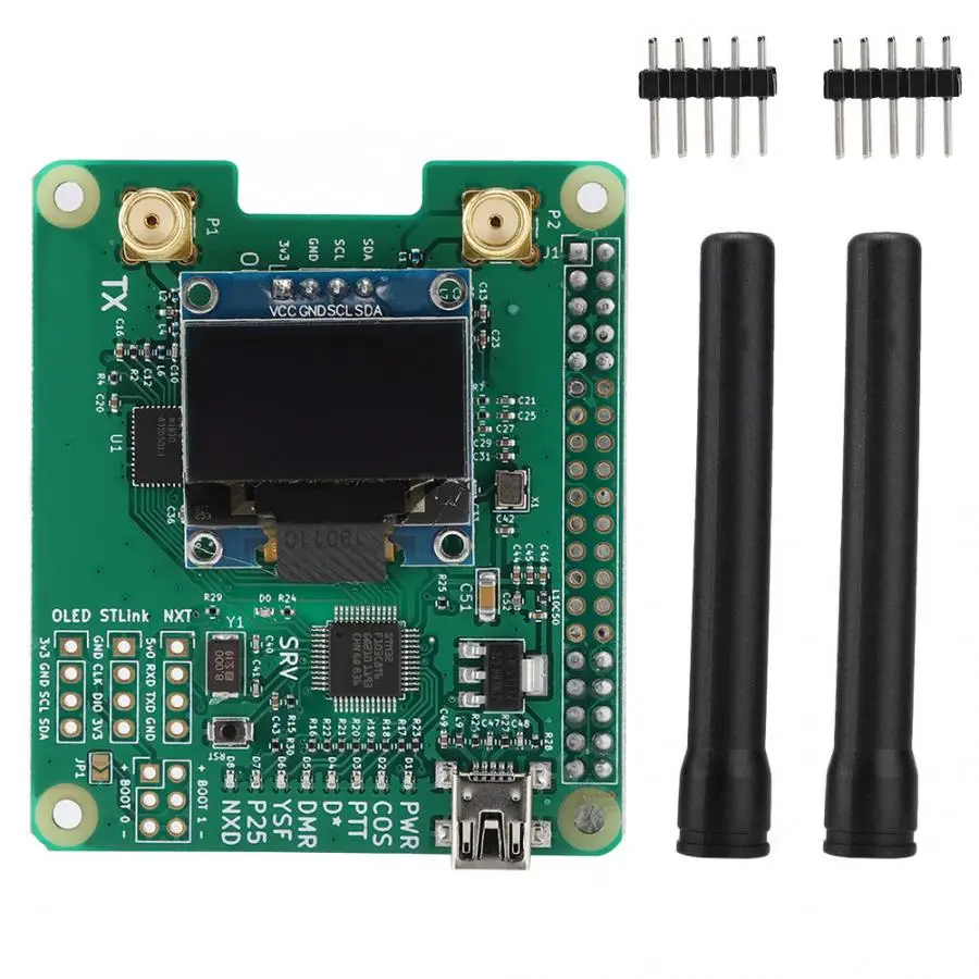 V1.3 для MMDVM HS Dual Hat дуплексный модуль точки доступа+ OLED+ антенна поддержка для P25/DMR/YSF 433 МГц Антенна