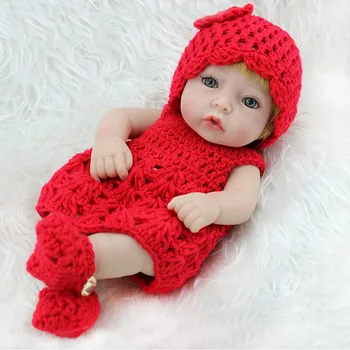 

Mini Silicone Baby Reborn Dolls Realistic Newborn Babies Bath Toy 26cm Lifelike Full Silicone Vinyl Girl Kids Bebe Toy Xmas Gift
