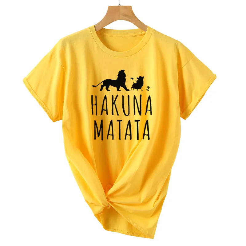 Женская футболка с буквенным принтом Hakuna, летняя женская футболка с коротким рукавом, повседневные хлопковые топы размера плюс