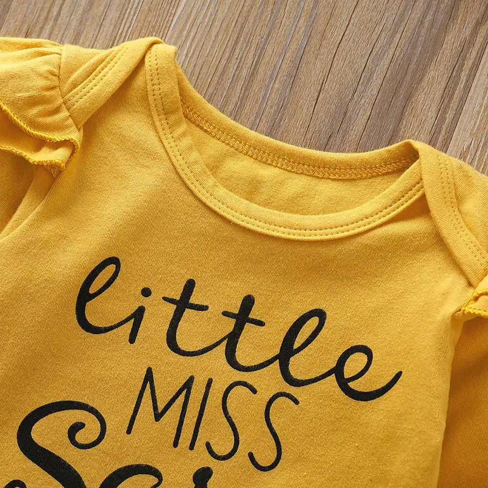 Baby Clothes Sets Cotton Letter Print Newborn Girls Bodysuits Pants Headband Outfits Spring Autumn Long Sleeve Infant 2pcs 0-18M