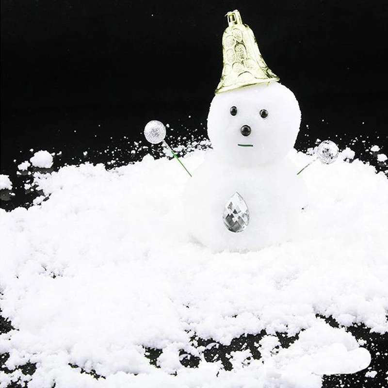 1 шт., искусственный снег, мгновенный пушистый Снежный порошок, снежинка, супер абсорбент, замороженные Волшебные Вечерние украшения, свадебные украшения, рождественский подарок