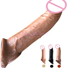 Funda de pene reutilizable extensor realista condón para pene extensión de silicona juguete sexual para hombres pene condón alargador funda de retraso