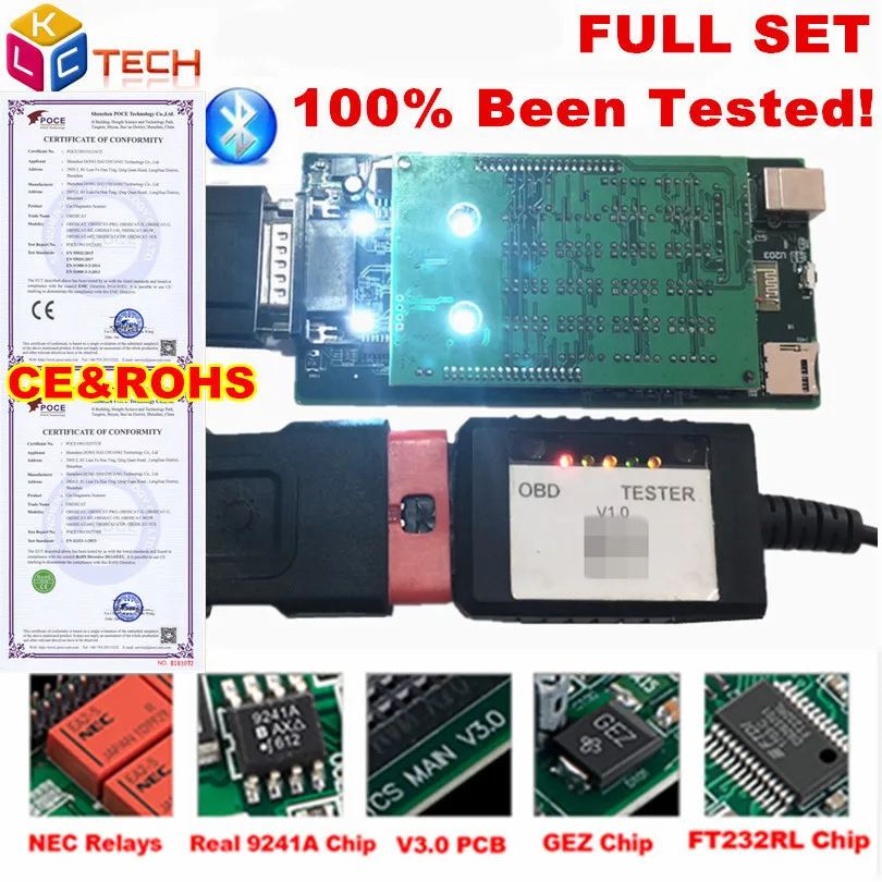 V3.0 зеленая плата OBDIICAT TCS PRO. R3/2016r1 с keygen Bluetooth как MVD 3 в 1 Multidiag pro