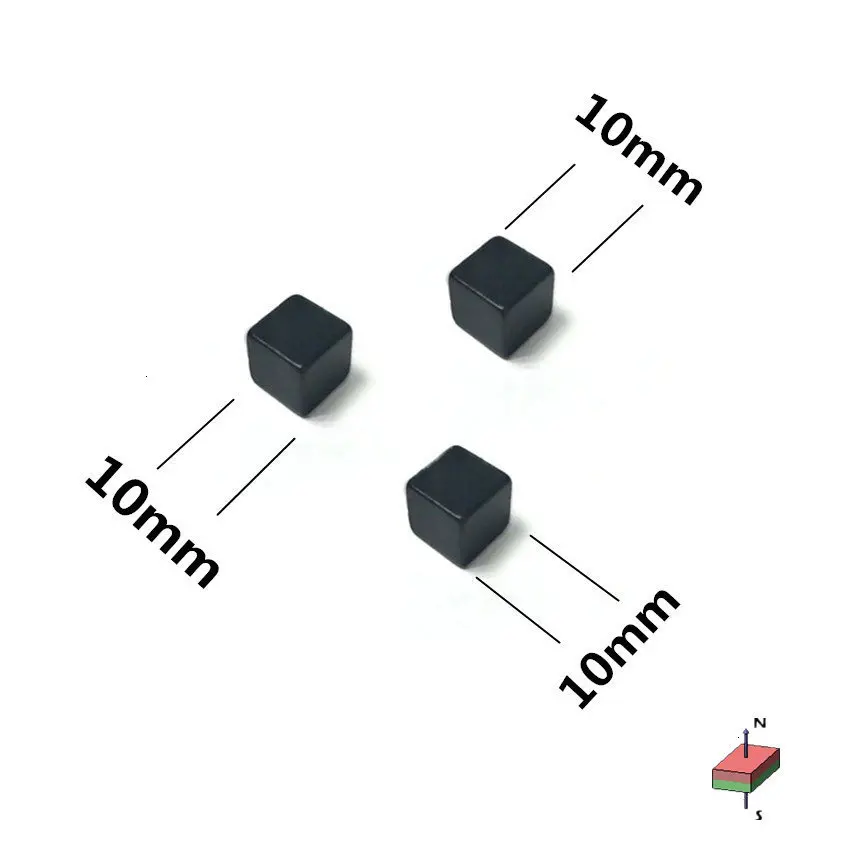 10x10x10 мм черный эпоксидной магнит сильный кубический блок водонепроницаемый Rustproof фрикционный холодильник магнитная письменная доска