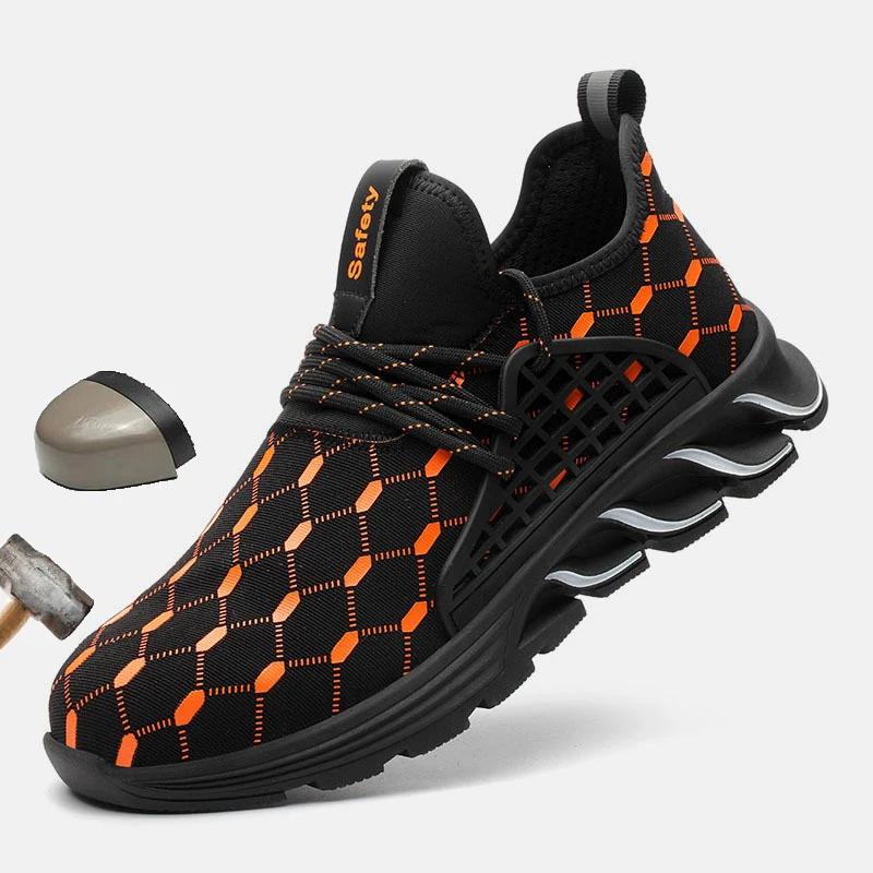 

Work Boots Construction Men Outdoor Steel Toe Shoes Men Work Shoes Puncture Resistant High Quality Safety Shoes Big Size 36-48