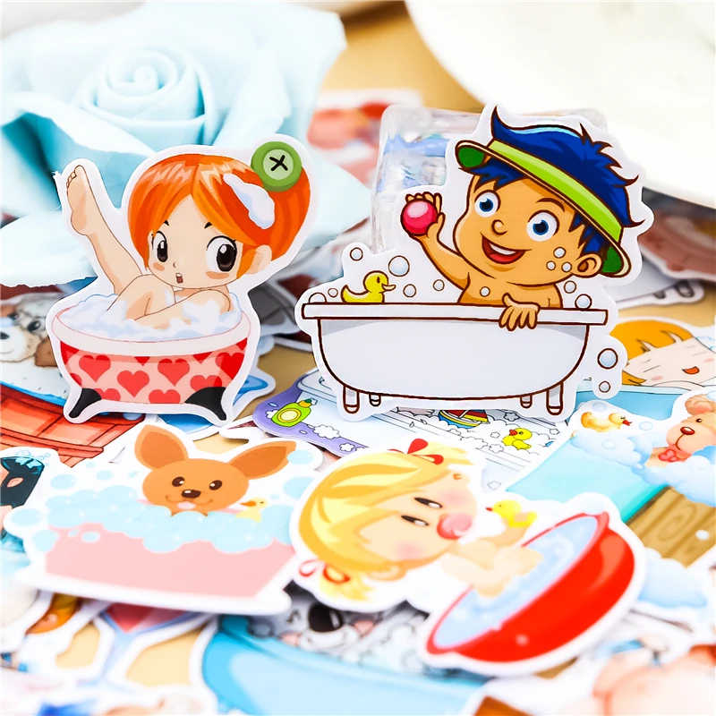 40pcs Creative Kawaii Cute Hands Handsome Girls Bathe Scrapbooking Stickers /decorative Sticker /DIY Craft Photo Albums/Children