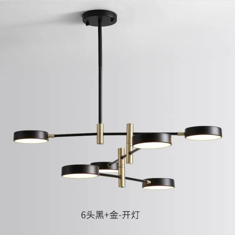  Simple personality Creative Design LED pendant light Nordic home wrought iron set hall rotating sha - 4000146109532