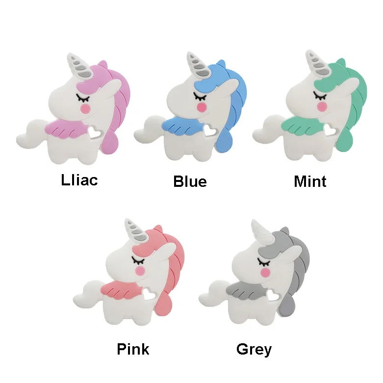 Chenkai 5PCS Unicorn Silicone Teether Baby Colorful Teething Rodent Nursing Pacifier pendant Food Grade DIY Toddler Jewelry Toy Chenkai 5PCS Unicorn Silicone Teether Baby Colorful Teething Rodent Nursing Pacifier pendant Food Grade DIY Toddler Jewelry Toy