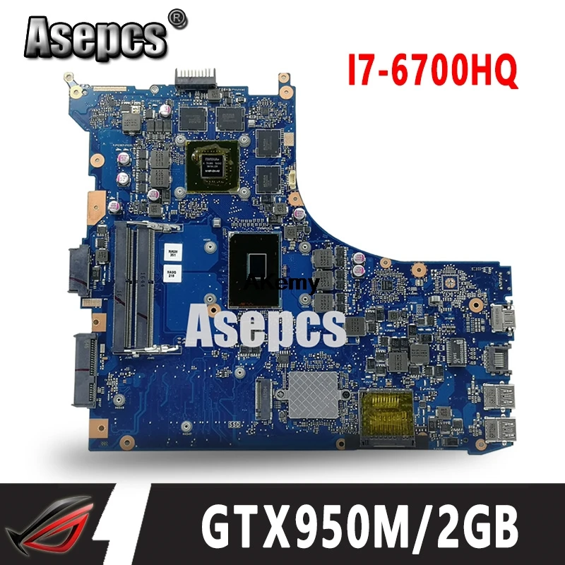 ROG GL552VW REV2.1 материнская плата для ноутбука ASUS GL552VW GL552VX GL552V ZX50V Тесты оригинальная материнская плата I7-6700HQ GTX950M/2 ГБ 40-контактный