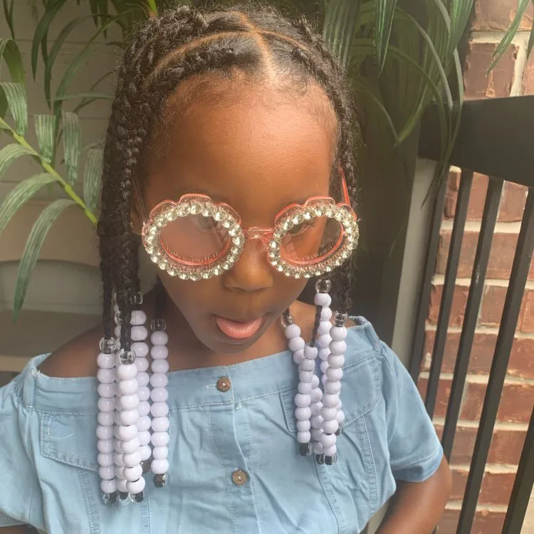 ZAOLIHU Flower Kids Sunglasses Small Round Handmade Diamond Eyewear Summer Beach Eyewear Children Party Eyeglasses Gafas