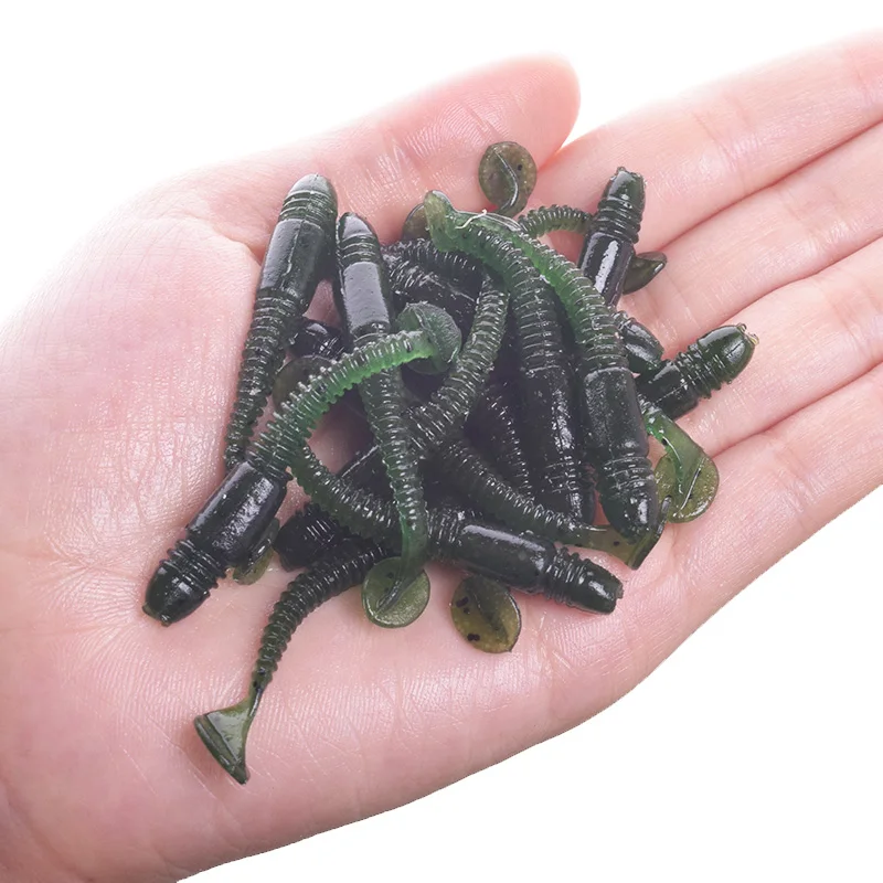 16pcs/Lot Worms Soft Bait Jig Wobblers Fishing Lure 5cm 1g Salt