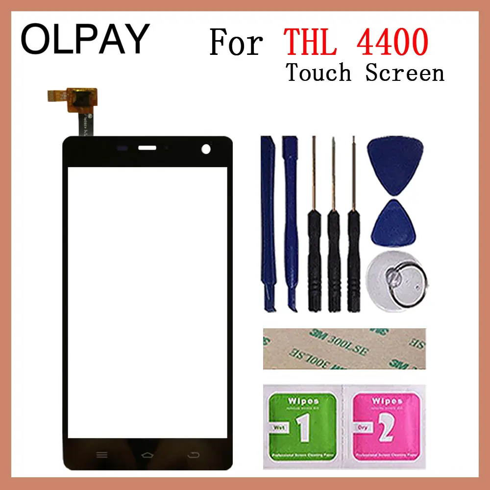 Black With Tools Мобильный телефон сенсорный экран для THL 4400 THL4400 5,0 ''дюймовый сенсорный экран дигитайзер сенсорная панель стекло Ремонт и инструменты - Цвет: Black With Tools