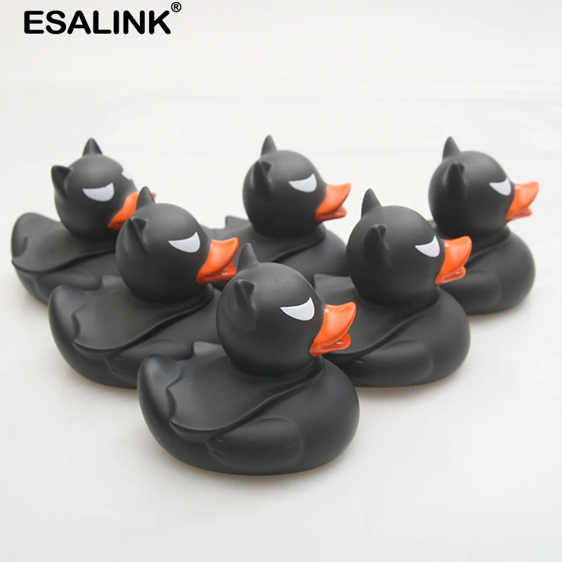 Новая игрушка для ванны ESALINK 8 см звуковая резиновая утка черная дьявола Игрушки