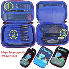 

Pencil Case Organizer Children Pencilcase Storage Box Stationery Organizer Plastic Storage Pouch Container 3D Volcano Dinosaur