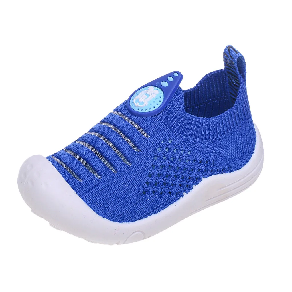 ONTO-MATO Children Infant Kids Baby Girls Boys Letter Mesh Sport Run Sneakers Casual Shoes Fashion Children Sports Shoes Casual - Цвет: Синий