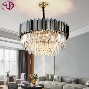 

New Modern Crystal Chandelier For Living Room Chrome Home Decoration Chain Chandeliers Lighting Dining Room LED Crystal Lamps
