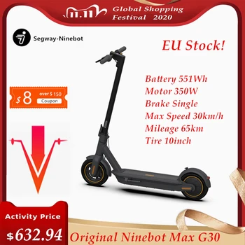 

Original Ninebot Max G30 KickScooter Foldable Electric Smart Scooter Hoverboard 350W Power 30Km/h 10inch Wheel