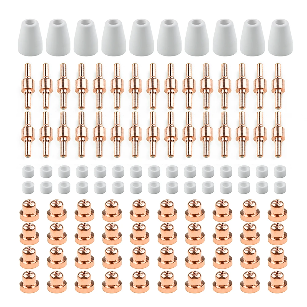 85pcs Tips Air Plasma Cutting Cutter Consumables Swirling Rings Electrode Shield Cups LG-40 PT-31 CUT-40 CUT-50D CT-312 40A plasma cutting machine plasma cutter consumables kit