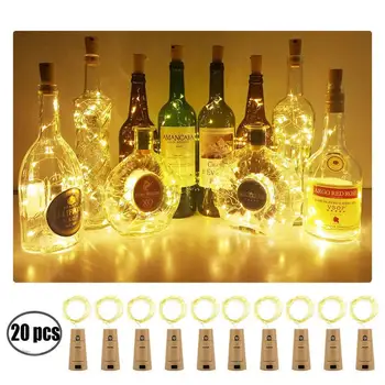 

LED String Garland Silver Wire String Lights 1M 10LEDs Lighting Bottle Stopper Fairy Lights for Holiday Wedding Party 20pcs/lot