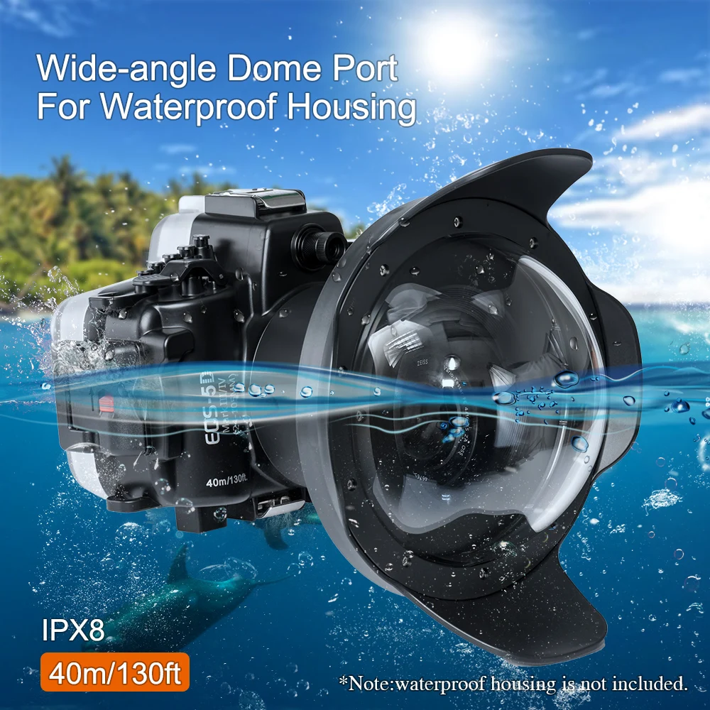 WA006-A 40 м/130 футов " широкоугольный купол порт для водонепроницаемой камеры Дайвинг чехол(φ 90 мм* L 106 мм) 5D Mark III/IV D800/D810/D750/D500