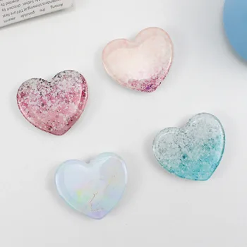 

100pcs heart Romantic sakura Glitter epoxy glue mobile phone folding stretch bracket Phone Holder finger girp For smartphone