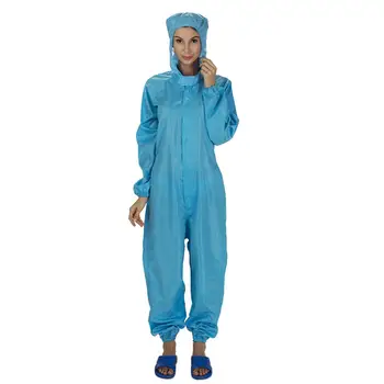 

Unisex Solid Color Anti-static Dust Proof Isolation Hooded Protection Coveralls Anti-static with Hood Isolation lightweight