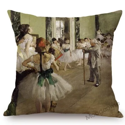 T370-1 Художественная Картина маслом Edgar Degas Impressionism, коллекция балета, танцовщицы, домашний декор, диван, льняная наволочка, наволочка - Цвет: T370-1